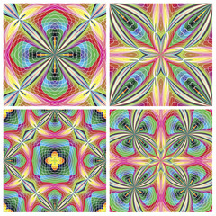 Seamless stain glass art deco tiles