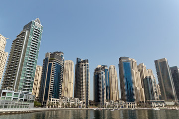 Fototapeta na wymiar Dubai Marina Skyscrapers