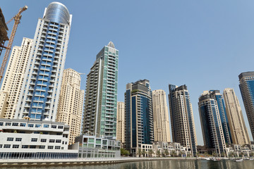 Fototapeta na wymiar Dubai Marina Skyscrapers