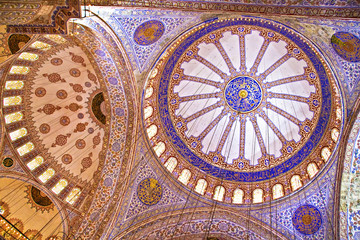 Interior of Blue Mosque in Istanbul