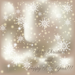 elegant christmas background  with snowflakes and place for your