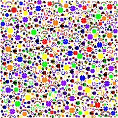 Background with lucky charms, vector