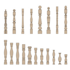 set of architectural element – balustrade, vector