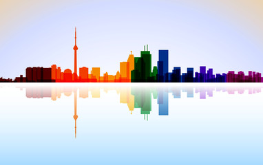Obraz premium Colorful City Toronto panorama, vector