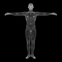 Obraz premium High resolution conceptual 3d man over black background