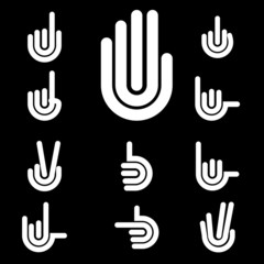 Fototapeta premium Hand Gestures and signals -set of vector icons for your design