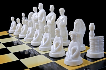 Chess, isolated over black