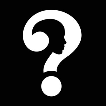 question mark human head symbol, vector