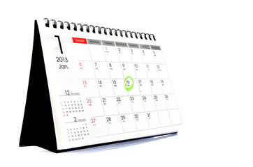 Desk Calendar isolated on white