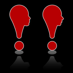 exclamation mark head, vector