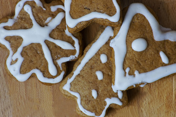 sweet gingerbread in different shapes