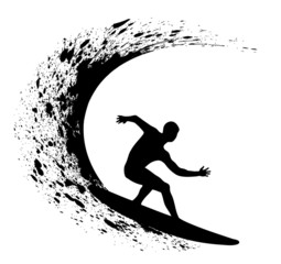 silhouettes of surfers