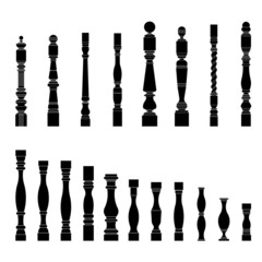set of architectural element &ndash; balustrade, vector