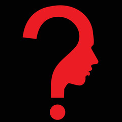 question mark human head symbol, vector