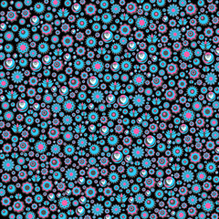 Colorful springtime flowers background, vector