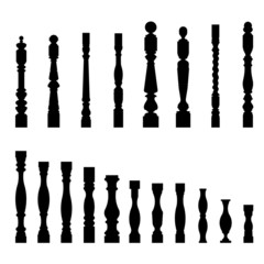 set of architectural element – balustrade, vector