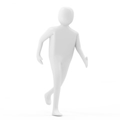 3d Man Running on white background