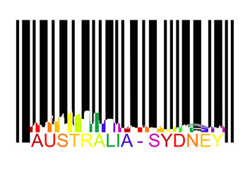 Australia Sydney barcode, vector