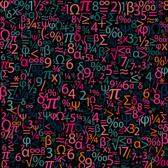 Colorful background with numbers, vector