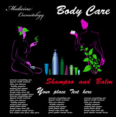 Best body care and hair.Spa concept.Vector