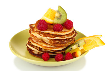 delicious sweet pancakes isolated on white