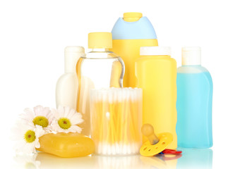 Baby cosmetics isolated on white