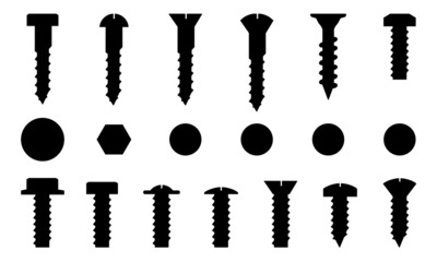 Set of screws, vector