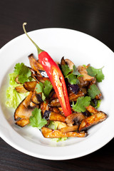 Salad from roasted eggplants