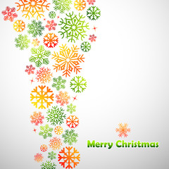 vector illustration of colorful snowflakes Christmas background