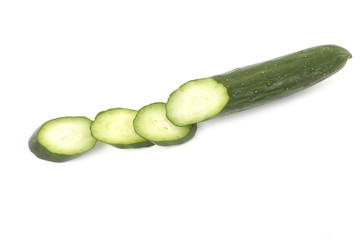 slices green cucumber