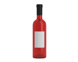Weinflasche Rose mit Etikett klein