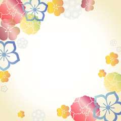 Naklejka premium 和柄文様のフレーム