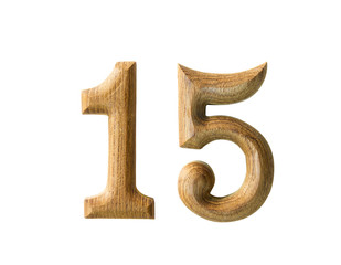 Wooden numeric 15