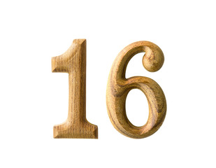 Wooden numeric 16