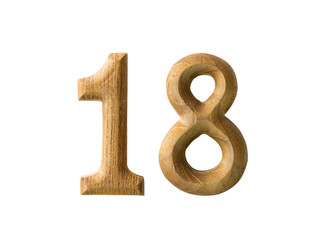 Wooden numeric 18