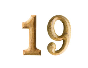 Wooden numeric 19