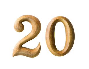 Wooden numeric 20