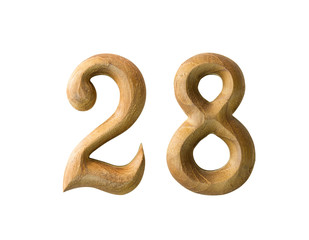 Wooden numeric 28
