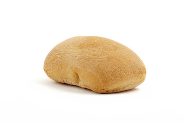 single bread on a white background
