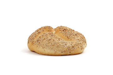 single bread on a white background