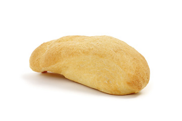single bread on a white background