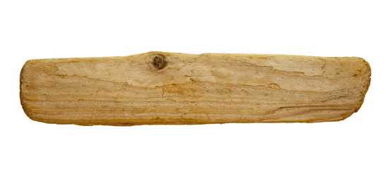 Empty wooden sign from the seacoast, isolated on white