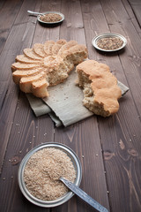 Rustic bread with sesame seeds