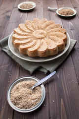 Rustic bread with sesame seeds
