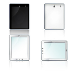 white tablet computer, vector