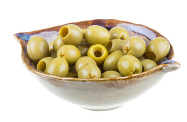 Olives over white background