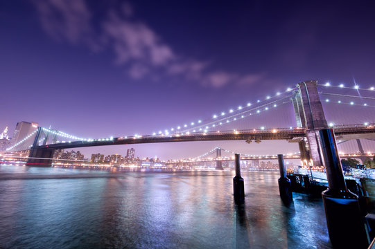 Fototapeta pont de new york de nuit