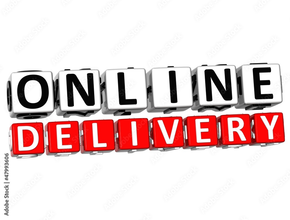 Poster 3d online delivery button click here block text