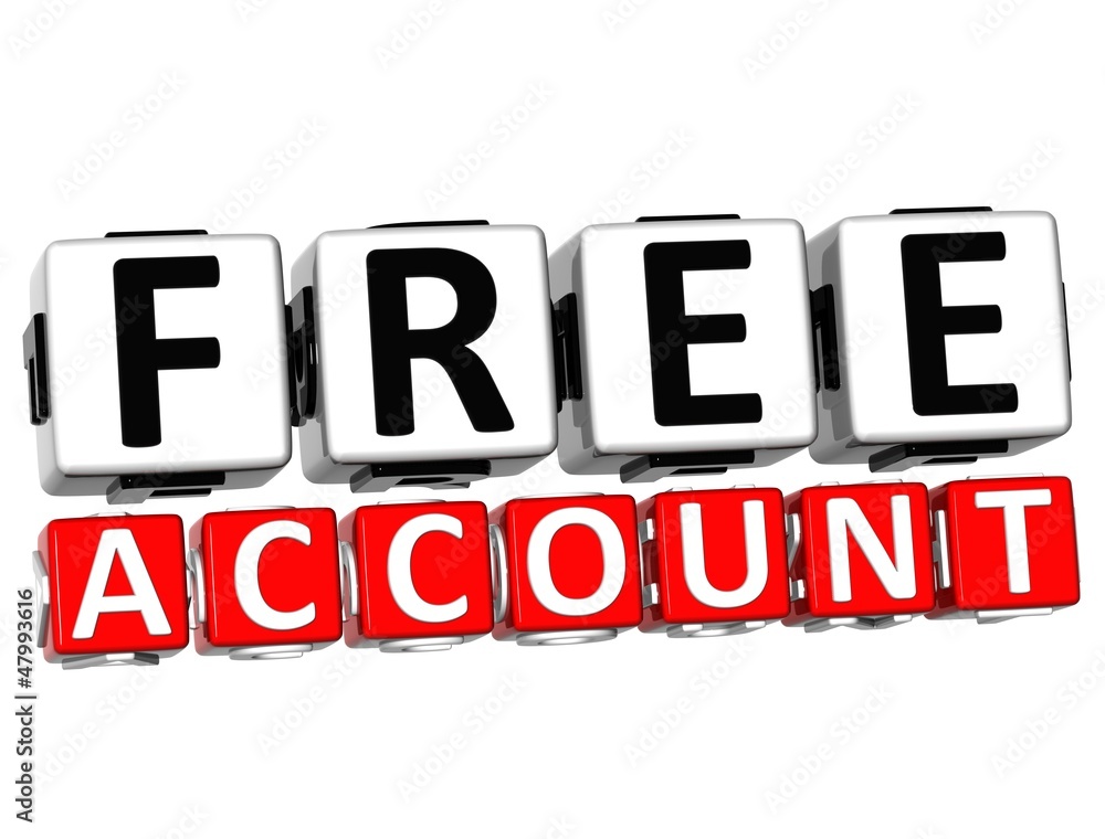 Poster 3d free account button click here block text