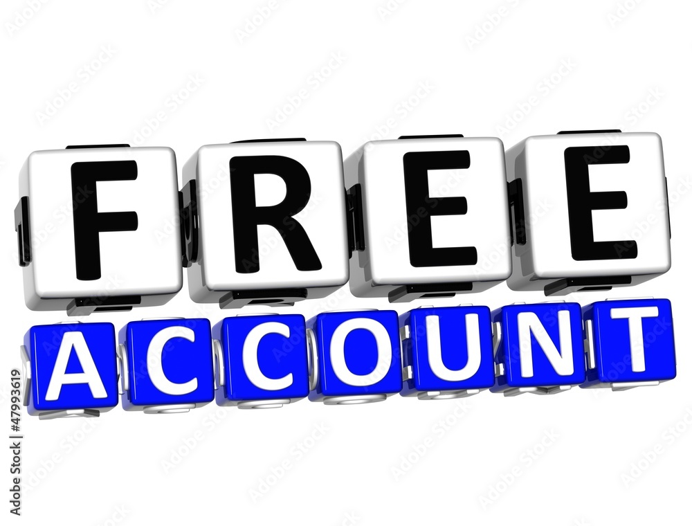 Poster 3d free account button click here block text